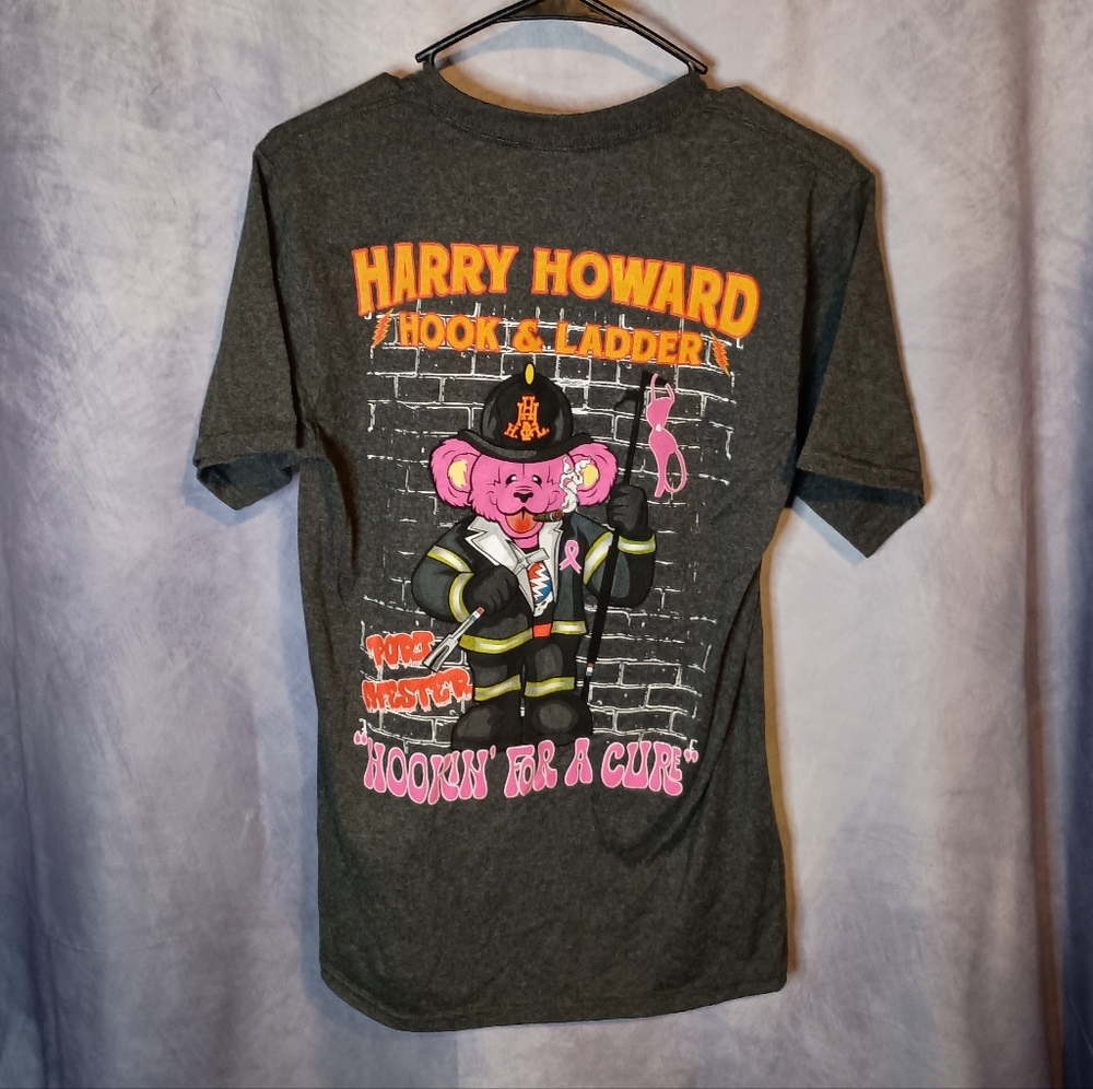 Harry Howard Grateful Dead Dancing Bear Happy Hooker Breast‎ Cancer Graphic Tee